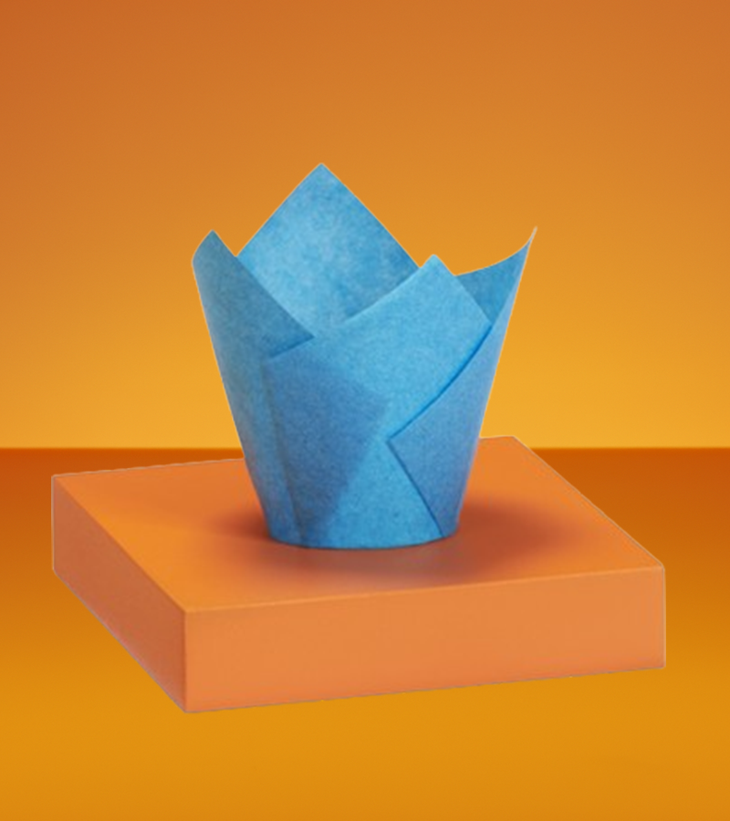 Tulip paper cup for muffin – blue