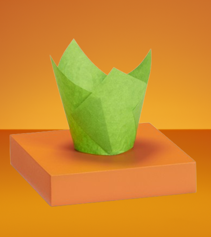 Tulip paper cup for muffin – green