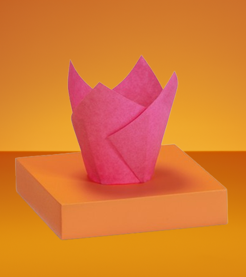 Tulip paper cup for muffin – Pink