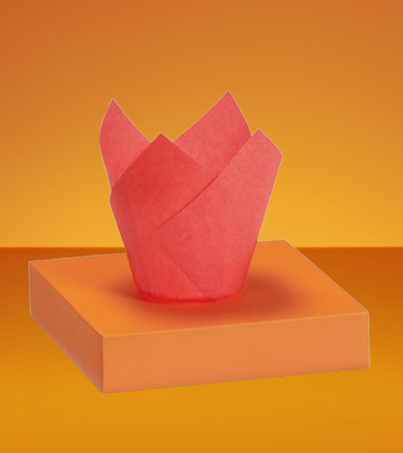Tulip paper cup for muffin – red