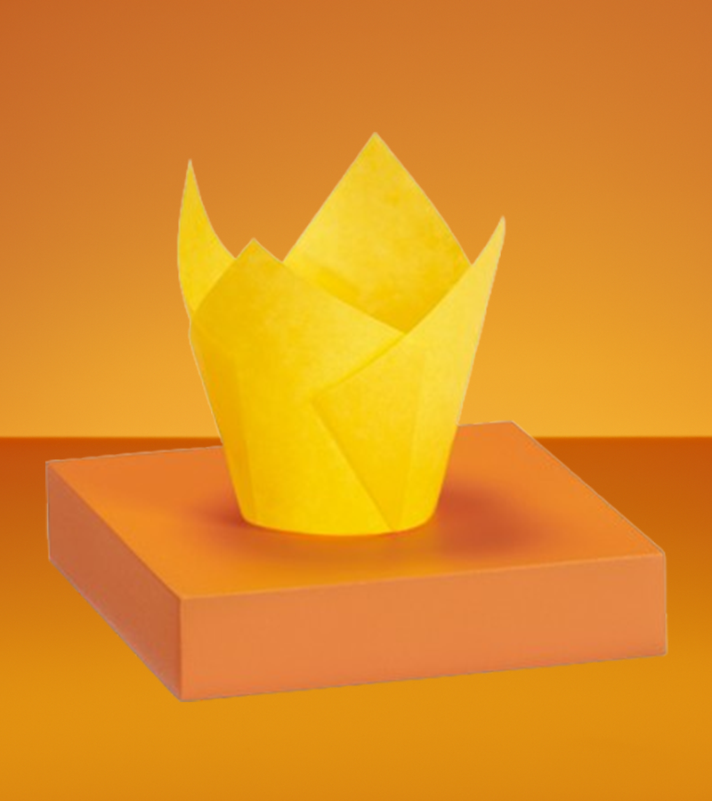 Tulip paper cup for muffin – yellow
