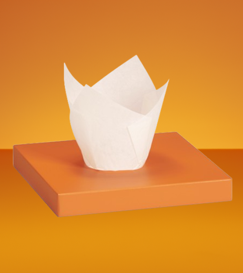 Tulip paper cup for muffin – white