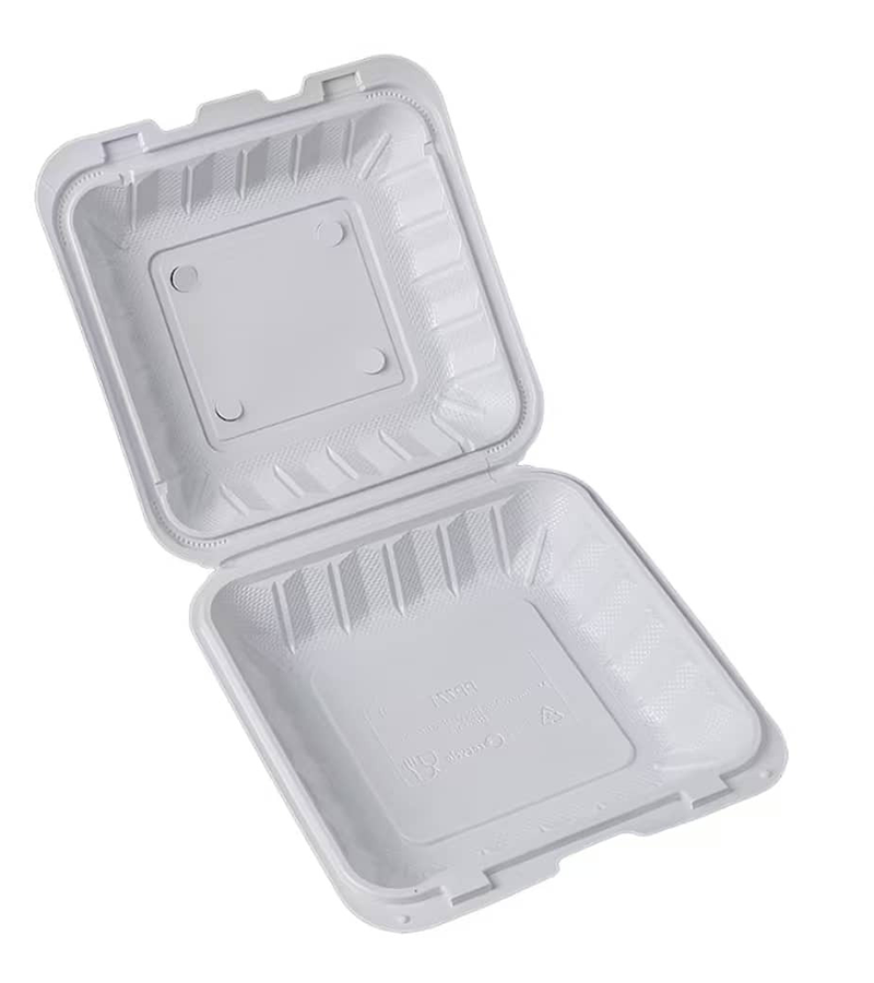 7x7 White Clear Recycled Plastic Lunch Box – 1 Compartment